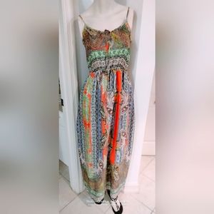 Med. Peach Royal Long Dress Adj.straps & short underskirt